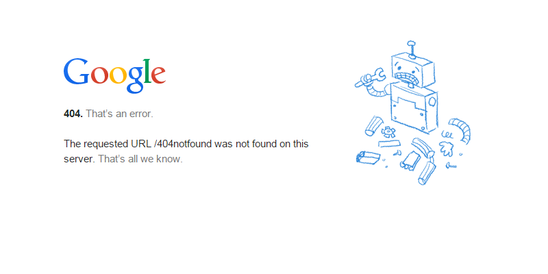 errore 404 google