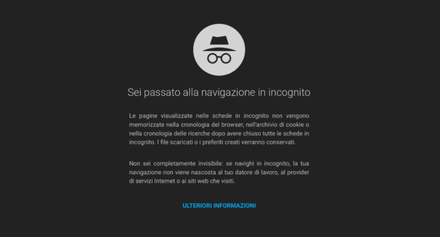 navigazione incognito google chrome